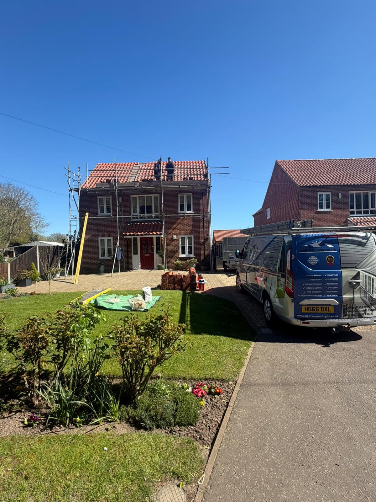 Completed re-roof — Right Way on site