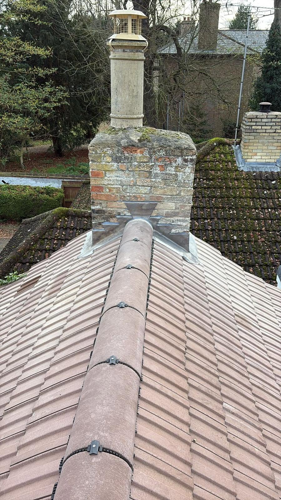 Roof detail with new leadwork